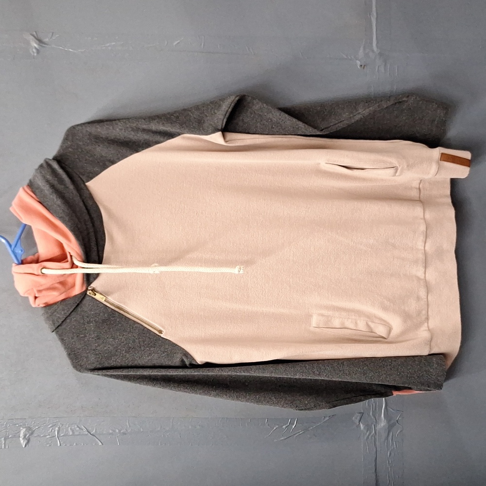 AMPERSAND AVE Blush and Charcoal Cowl Neck Sweater